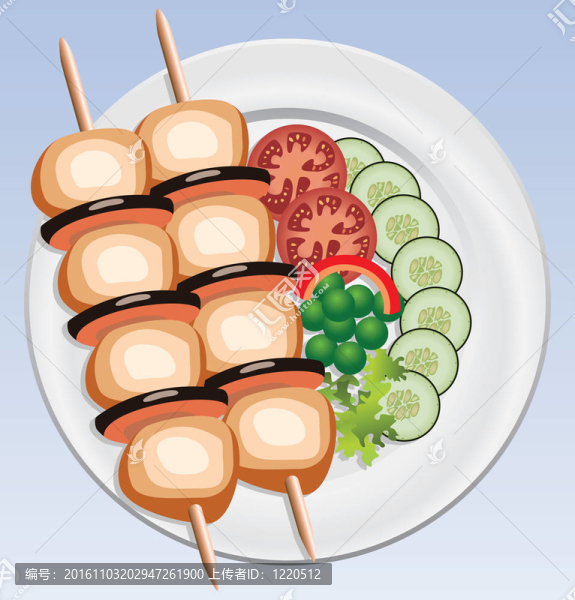 烤雞肉和蔬菜