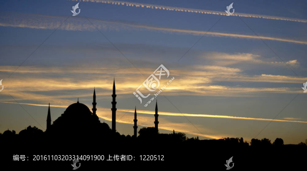 Suleymaniye清真寺金色的喇叭