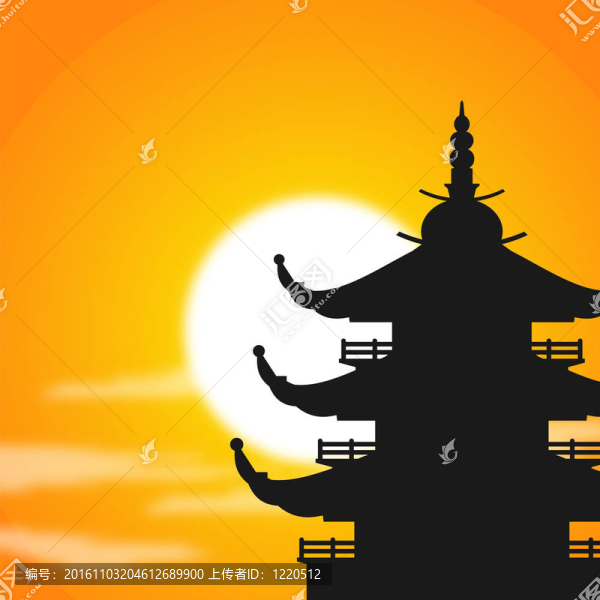 黃昏的Pagoda,Silhouette