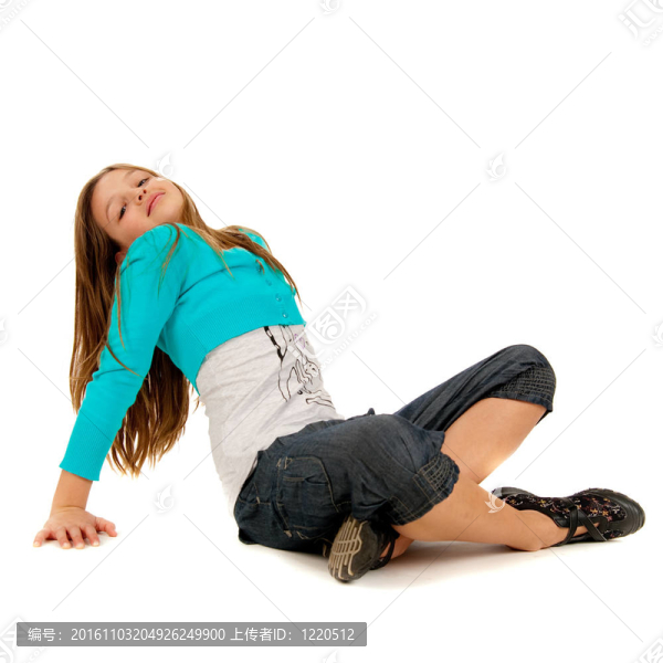 可愛的女孩在白色的孤立