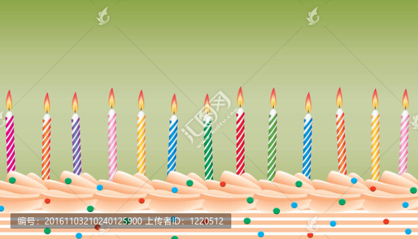 一排生日蠟燭