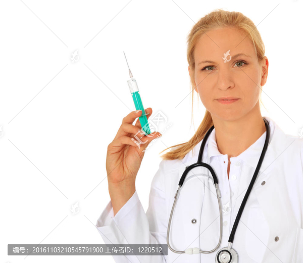 醫(yī)生拿著注射器
