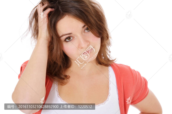 不確定的年輕女子