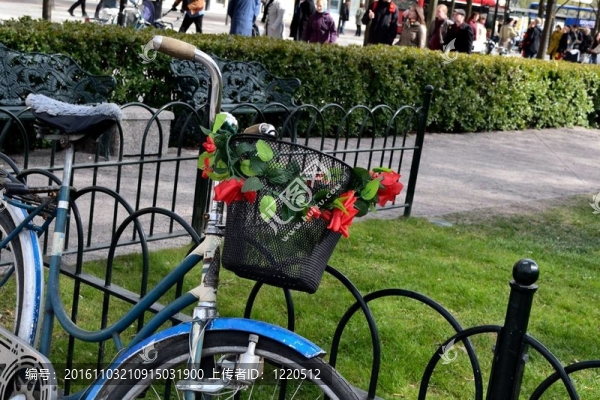 花的自行車