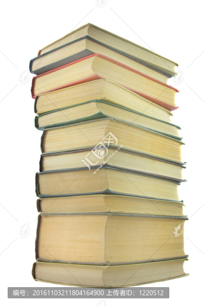白色背景下的書籍堆疊