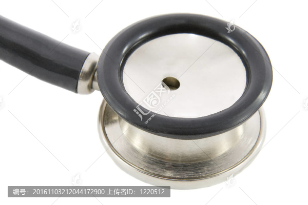 聽聲器孤立在白色背景。微距拍攝