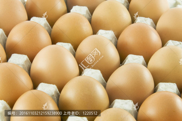 許多新鮮的農(nóng)村雞蛋包裝在紙板箱