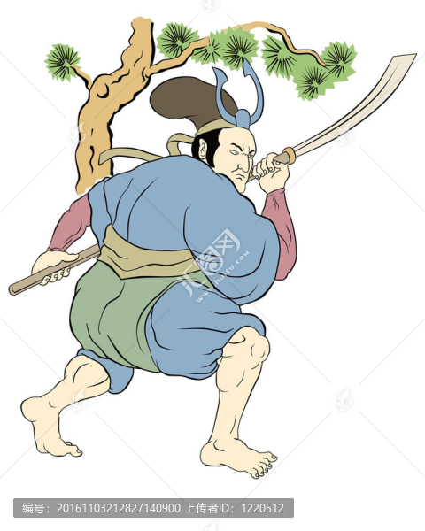 用刀戰(zhàn)斗姿態(tài)Samurai,warrior