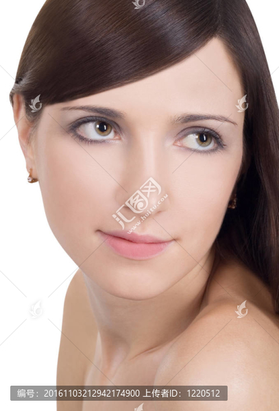 可愛(ài)的年輕女人肖像。