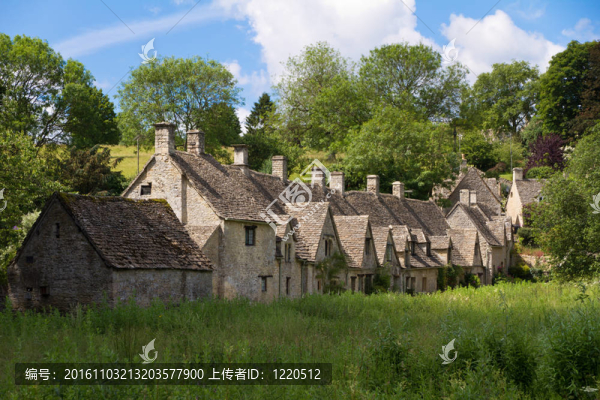 在阿靈頓排河科隆科茨沃爾德；格洛斯特郡；英國Bibury；