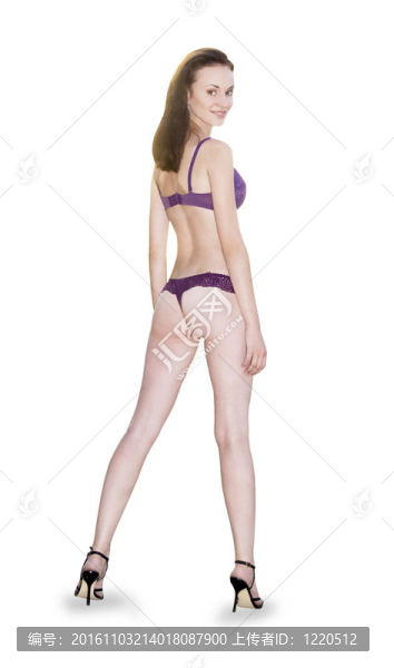 美麗的年輕女人。白色隔離