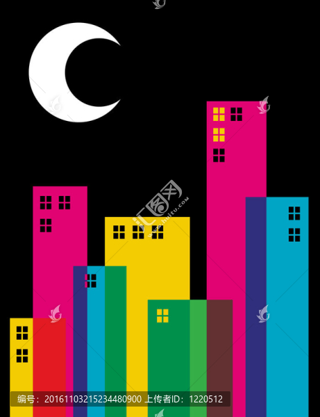 彩色透明的夜晚的城市
