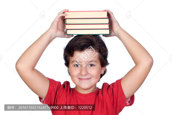 帶著許多書的學(xué)生