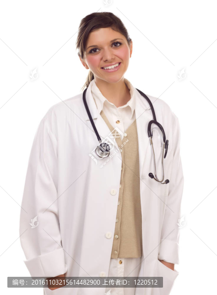 漂亮微笑的白人女性醫(yī)生或護(hù)士
