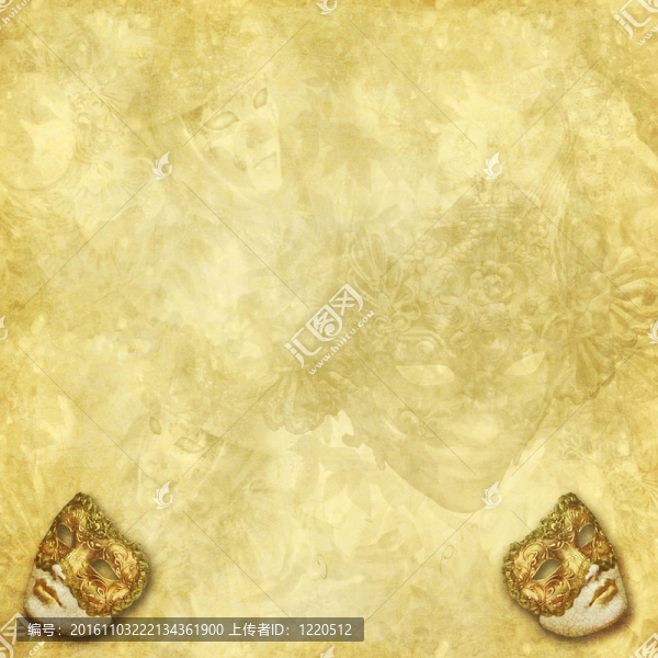 威尼斯面具金色背景