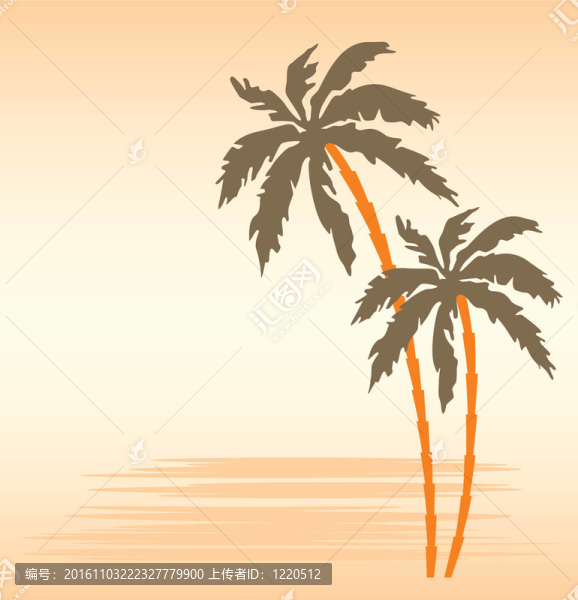 熱帶海灘棕櫚樹