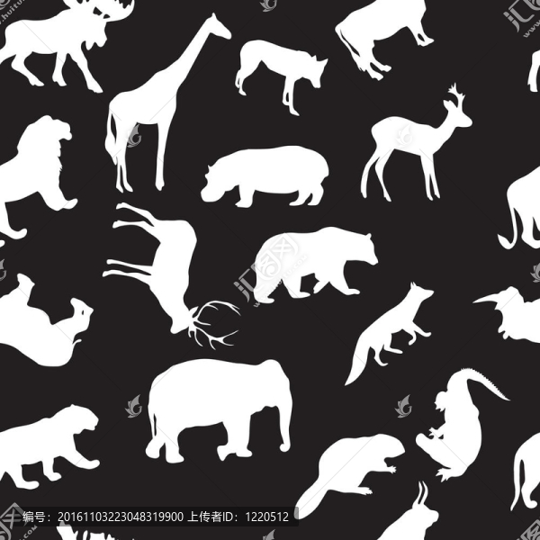 野生動物無縫花紋背景