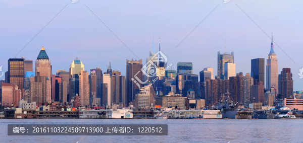 紐約市曼哈頓日落全景