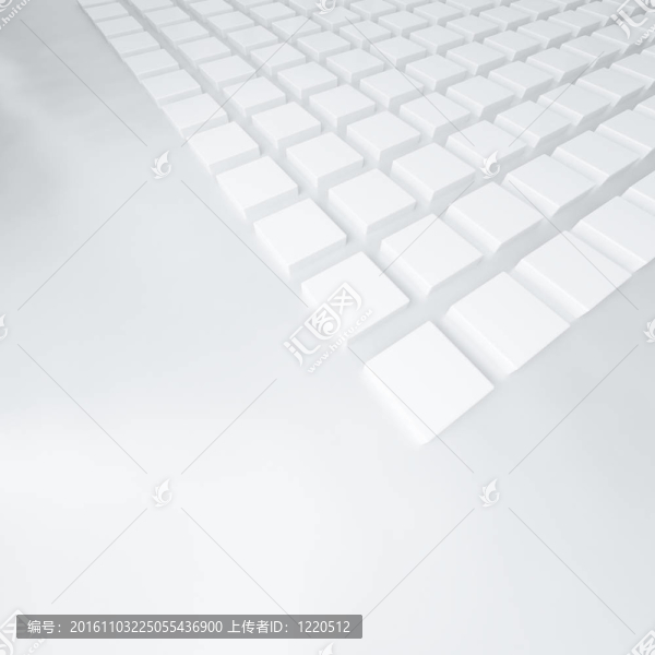 灰色背景的白色立方體組