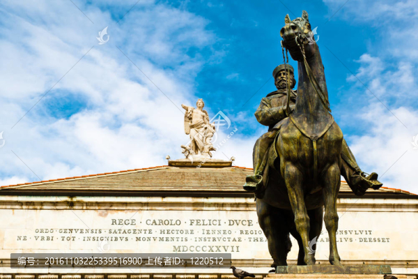 Giuseppe,Garibaldi,Statue想上熱那亞歌劇院豎琴；意大利