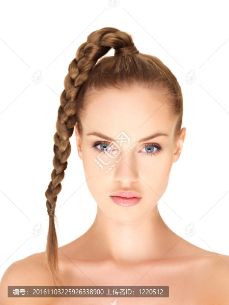 美麗的女人在白色的孤立