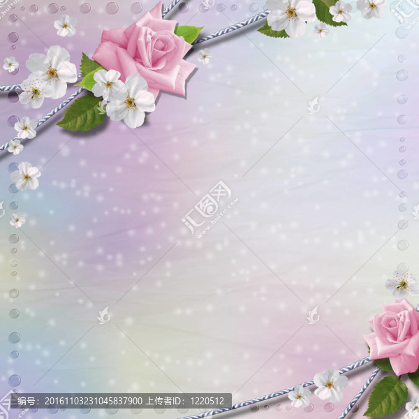 紙背景郵票框架和花