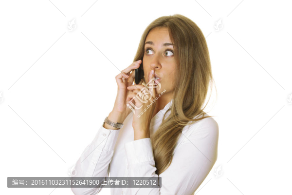有魅力的商務(wù)女性在電話里交談