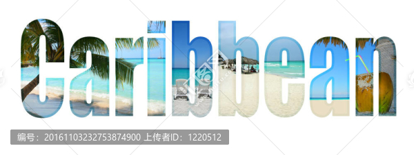 加勒比熱帶主題字母