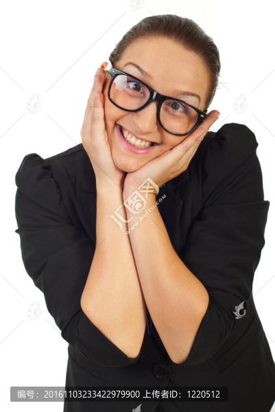 有趣的商業(yè)女性戴眼鏡