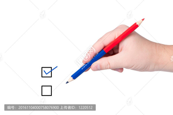 用鉛筆的手做標(biāo)記。