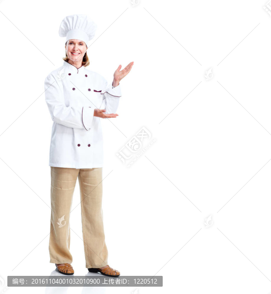 美麗的職業(yè)廚師女人。
