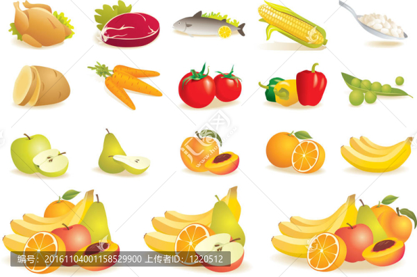 水果；蔬菜；肉；玉米圖標(biāo)