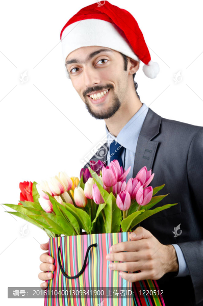 商人在圣誕節(jié)慶祝的概念