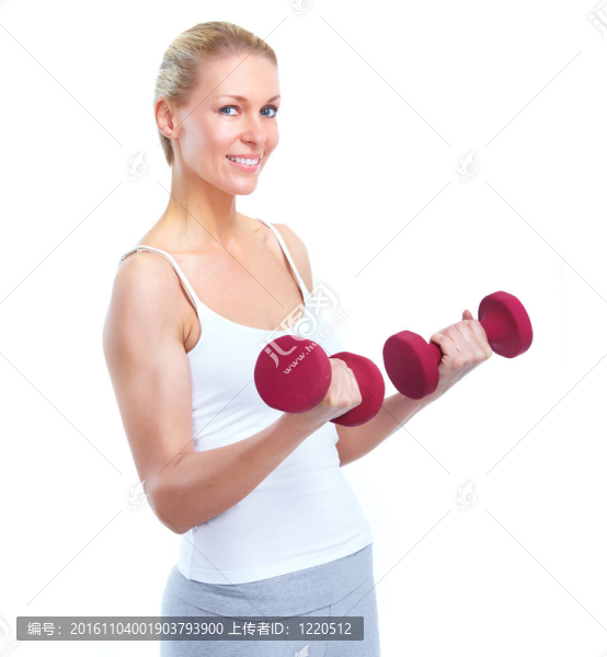 健身的女人。