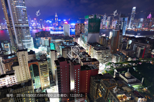 香港市中心城區(qū)的夜晚