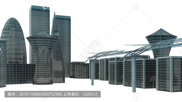 白色背景下的城市景觀