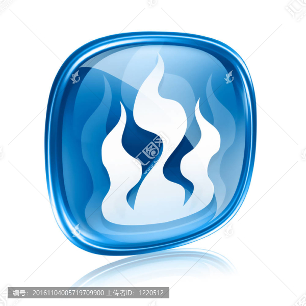 工業(yè)警示標(biāo)志藍(lán)色玻璃；白色背景隔離。
