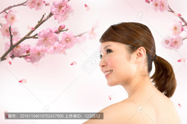 春天的美麗的女人