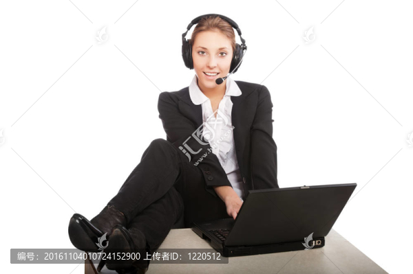 在白色背景上孤立的操作員