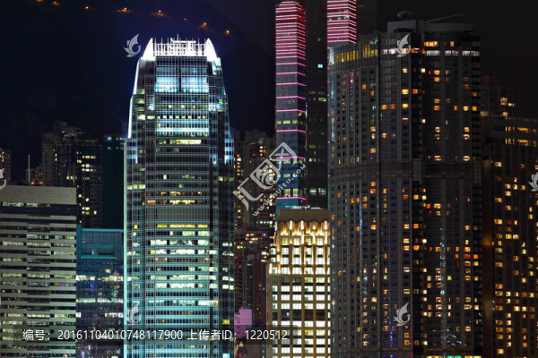 香港夜間商業(yè)建筑細(xì)節(jié)