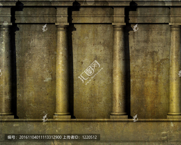 仿古古典建筑希臘羅馬墻渲染