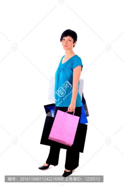 帶購(gòu)物袋的女人