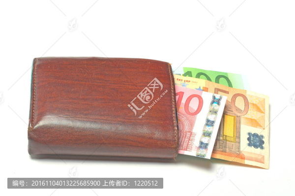 歐元鈔票的錢包