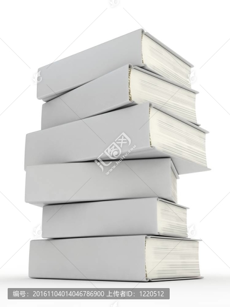 一些白色背景的彩色書籍。