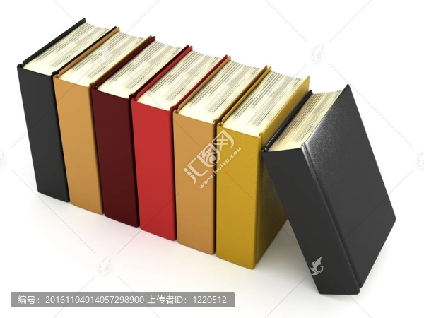 一些白色背景的彩色書(shū)籍。