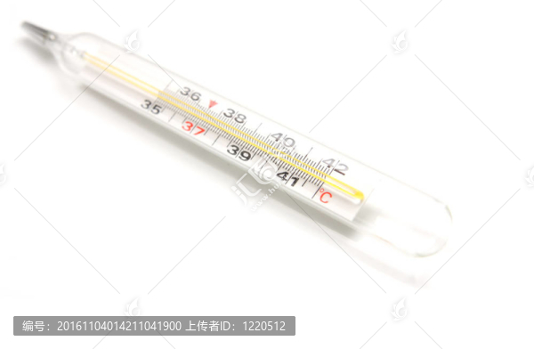 白色背景上的溫度計(jì)