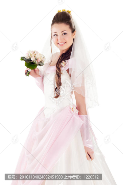 美麗的女人裝扮成新娘