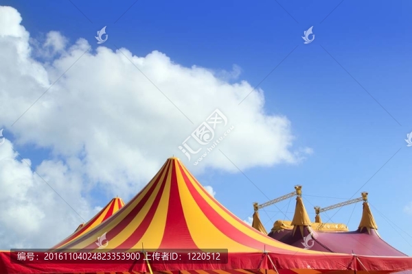 馬戲團(tuán)帳篷的紅色橙色和黃色剝離模式