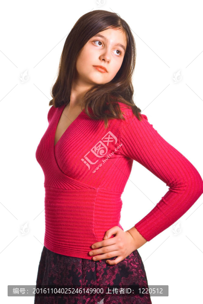 美麗的年輕女孩在白色