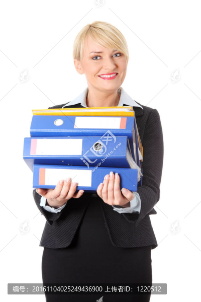 快樂成熟的商業(yè)女性控股文件。
